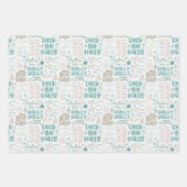 パステルかわいらしクリスマスワードアートクリスマス ラッピングペーパーシート (正面3)