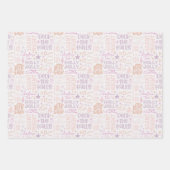 パステルかわいらしクリスマスワードアートクリスマス ラッピングペーパーシート (正面2)