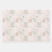 パステルかわいらしクリスマスワードアートクリスマス ラッピングペーパーシート (正面)