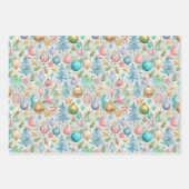 パステルかわいらしクリスマス ラッピングペーパーシート (正面3)