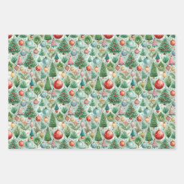 パステルかわいらしクリスマス ラッピングペーパーシート