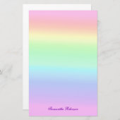 パステルかわいらしグラデーションレインボー 便箋 (正面/裏面)