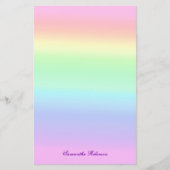 パステルかわいらしグラデーションレインボー 便箋 (正面)