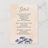 パステルかわいらしコーラルパープルデイジーズ結婚詳細 エンクロージャーカード (正面)