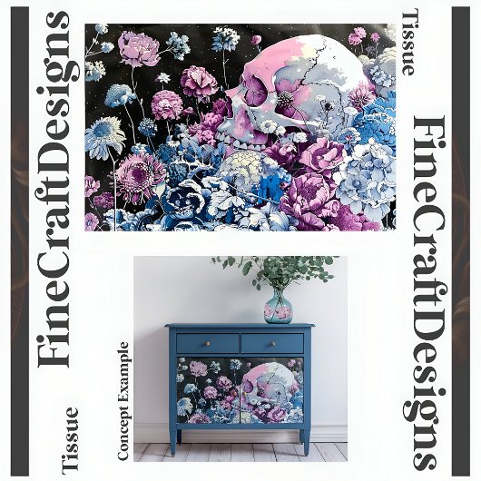 パステルかわいらしスカルとフローラデコップライト145 薄葉紙