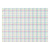 パステルかわいらしストライプ、格子模様ピンクイエローブルー テーブルクロス (正面(横))