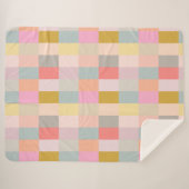 パステルかわいらしズシンプル幾何学模様 シェルパブランケット (正面(横))