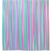 パステルかわいらしズ垂直ストライプ シャワーカーテン (正面)