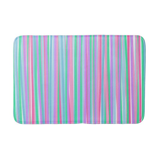 パステルかわいらしズ垂直ストライプ バスマット (正面)