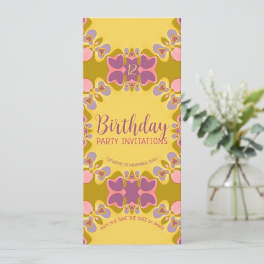 パステルかわいらしズ12thバースデーパーティーの招待 招待状 (スタンド正面)