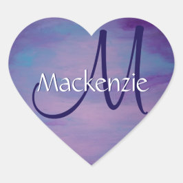 パステルかわいらしズ |かわいいピンクの雲パープルブルースカイ ハートシール