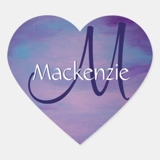 パステルかわいらしズ |かわいいピンクの雲パープルブルースカイ ハートシール