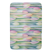 パステルかわいらしチューリップ模様 バスマット (正面縦)