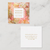 パステルかわいらしトロピカルパームズ&フローラプリント スクエア名刺 (正面/裏面)