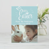 パステルかわいらしハッピーイースターカスタム写真 シーズンカード (スタンド正面)