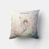 パステルかわいらしバタフライフェアリーインフラワーガーデン クッション (裏面)