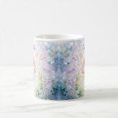 パステルかわいらしバタフライフェアリーインフラワーガーデン コーヒーマグカップ (中央)