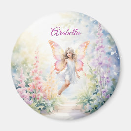 パステルかわいらしバタフライフェアリーインフラワーガーデン マグネット