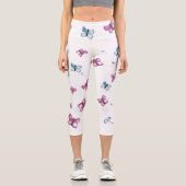 パステルかわいらしバタフライ カプリレギンス (正面)