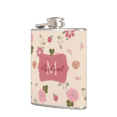 パステルかわいらしバラフローラルパタパーソナライズされたーン フラスク (左)