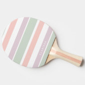 パステルかわいらしパターンのピンク色の緑の紫の紫ストライプ色 卓球ラケット (横)
