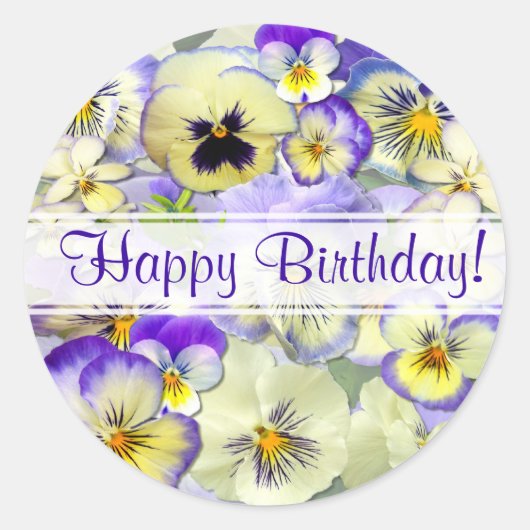 パステルかわいらしパンジー ラウンドシール (正面)