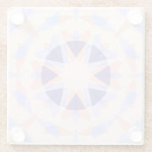 パステルかわいらしパープルピーチスターエクレクティックキッチュ ガラスコースター (裏面)