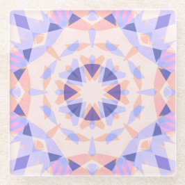 パステルかわいらしパープルピーチスターガールズデコレーション ガラスコースター