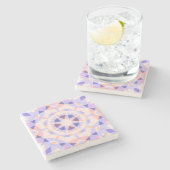 パステルかわいらしパープルピーチスターガールズデコレーション ストーンコースター (横)