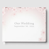 パステルかわいらしピンクさくらんぼブロッサム結婚ズ ゲストブック (正面)