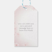 パステルかわいらしピンクさくらんぼブロッサム結婚式の引き出物 ギフトタグ (裏面)
