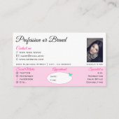 パステルかわいらしピンクとポトとアポイントメントリスト 名刺 (裏面)