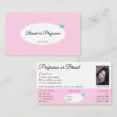 パステルかわいらしピンクとポトとアポイントメントリスト 名刺 (正面/裏面)