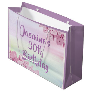 パステルかわいらしピンクアジサイ ラージペーパーバッグ