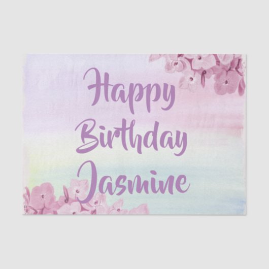 パステルかわいらしピンクアジサイ 薄葉紙 (正面)