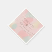 パステルかわいらしピンクアモダンート スタンダードカクテルナプキン (角)