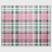 パステルかわいらしピンクアンドグリーンプレイド ラッピングペーパー (フラット)