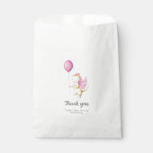 パステルかわいらしピンクガールドラゴンベビーシャワーパーティー フェイバーバッグ (正面)