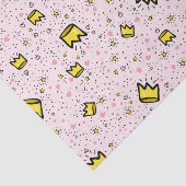 パステルかわいらしピンククラウンお洒落ドードルパターン 薄葉紙 (詳細)