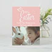 パステルかわいらしピンクハッピーイースターカスタム写真 シーズンカード (スタンド正面)