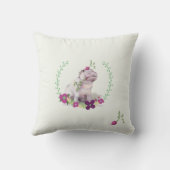 パステルかわいらしピンクパープルフローラガーリーベビー クッション (裏面)