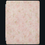 パステルかわいらしピンクフローラ iPadスマートカバー<br><div class="desc">軽い動揺してピンクの背景に優し葉くパステルピンクのバラと。</div>
