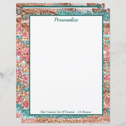 パステルかわいらしピンクブルーグリッターパーソナライズされた (正面/裏面)