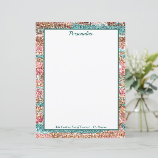 パステルかわいらしピンクブルーグリッターパーソナライズされた (スタンド正面)