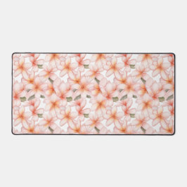 パステルかわいらしピンクプルメリアフランジパニフローラ デスクマット