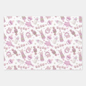 パステルかわいらしピンクベビーガール ラッピングペーパーシート (正面3)