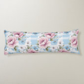 パステルかわいらしピンクホワイトブルー水彩花 ボディピロー (裏面)