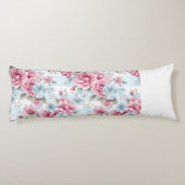 パステルかわいらしピンクホワイトブルー水彩花 ボディピロー (裏面)