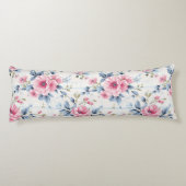 パステルかわいらしピンクホワイトブルー水彩花 ボディピロー (裏面)