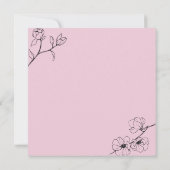 パステルかわいらしピンクマグノリアフラット サンキューカード (裏面)